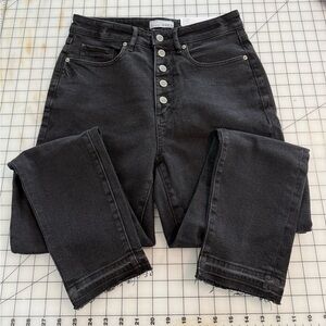 Loft High Rise Button Fly skinny jeans curvy fit